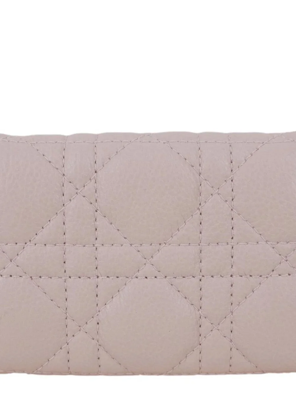 CHRISTIAN DIOR Caro Glycine Supple Cannage Calfskin Leather Wallet Pink